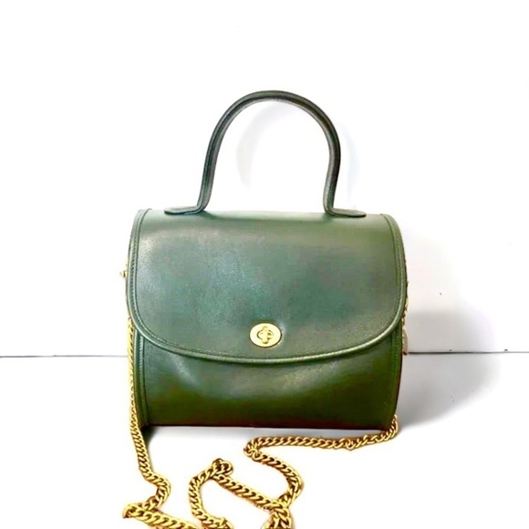Coach Vintage Manor Leather Top Handle Satchel in Bottle Green #9977 - Picture 16 of 16